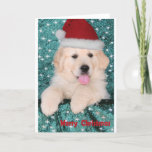 Golden Retriever Christmas Puppy Holiday Card at Zazzle
