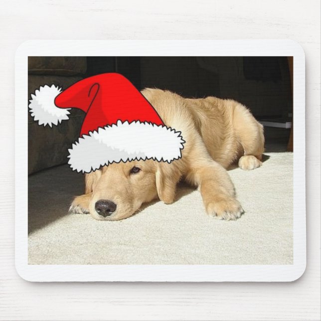 Golden Retriever Christmas Puppy Mouse Pad (Front)