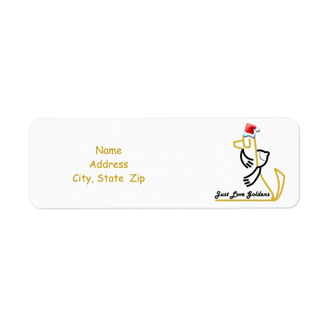 Golden Retriever Christmas Return Address Label (Front)