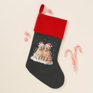 Golden Retriever Christmas Santa Hat Reindeer Christmas Stocking