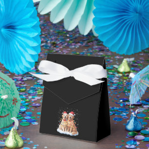 Golden Retriever Christmas Santa Hat Reindeer  Favor Boxes