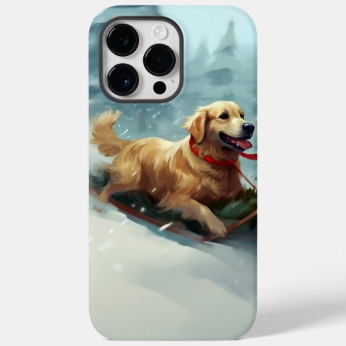 Golden Retriever Christmas snow winter  Case_Mate iPhone 14 Pro Max Case