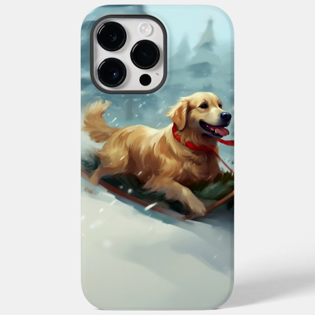 Golden Retriever Christmas snow winter  Case-Mate iPhone Case (Back)