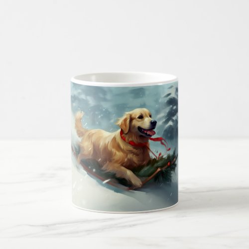 Golden Retriever Christmas snow winter  Coffee Mug