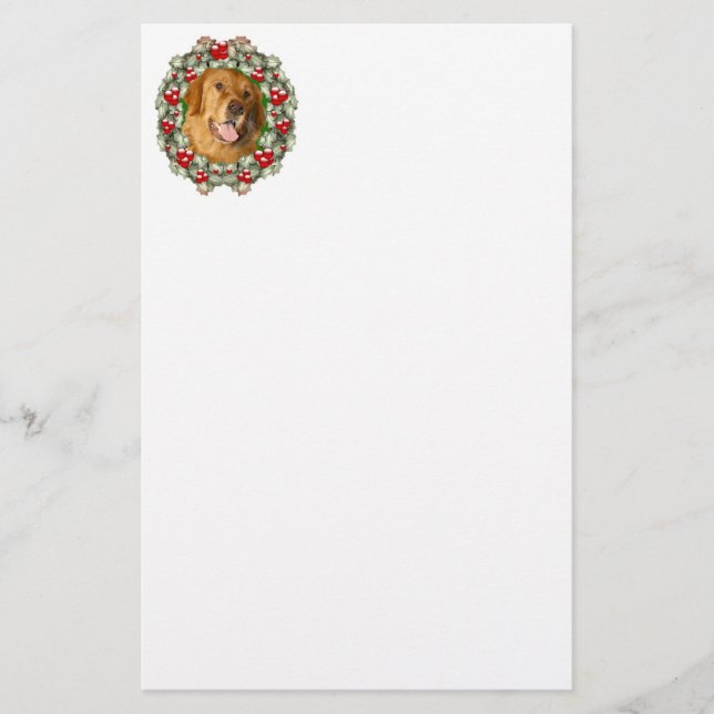 Golden Retriever Christmas Stationery (Front)
