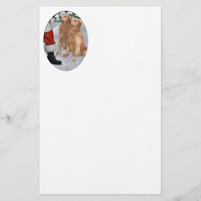 Golden Retriever Christmas Stationery (Front)