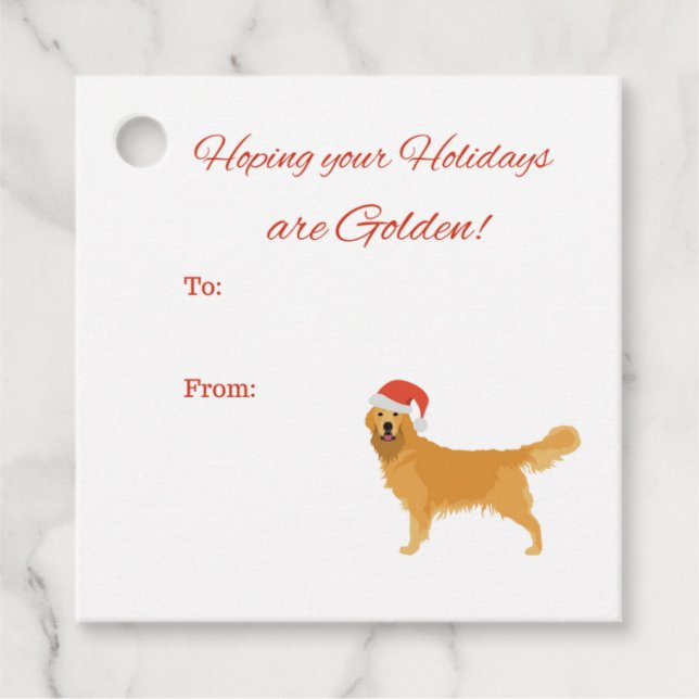 Golden Retriever Christmas Tags (Front)