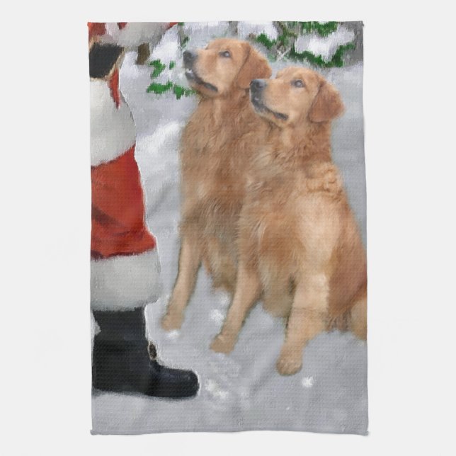 Golden Retriever Christmas Towel (Vertical)