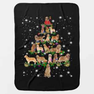 Golden Retriever Christmas Tree Covered By Flash Baby Blanket