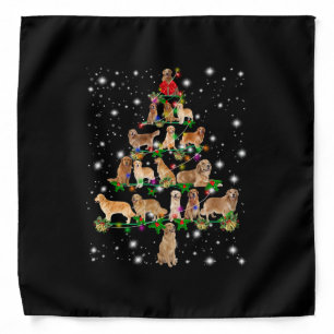 Golden Retriever Christmas Tree Covered By Flash Bandana