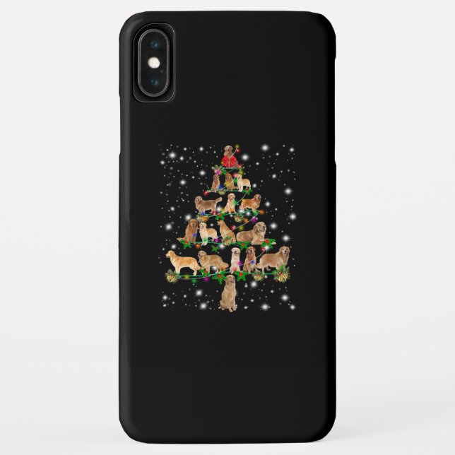 Golden Retriever Christmas Tree Covered By Flash Case-Mate iPhone Case (Back)