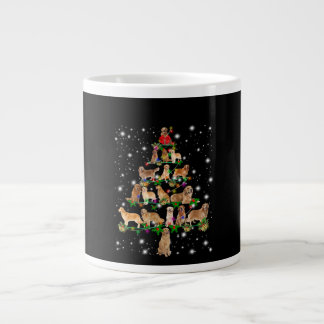 Golden Retriever Christmas Tree Covered By Flash Giant Coffee Mug