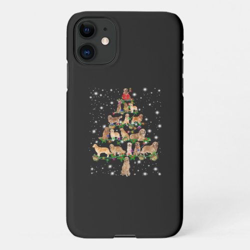 Golden Retriever Christmas Tree Covered By Flash iPhone 11 Case