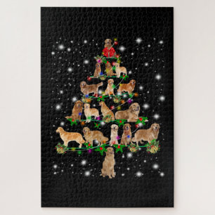 Golden Retriever Christmas Tree Covered By Flash Jigsaw Puzzle