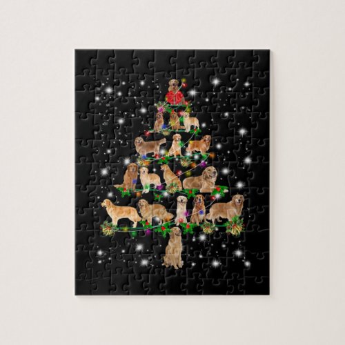 Golden Retriever Christmas Tree Covered By Flash Jigsaw Puzzle