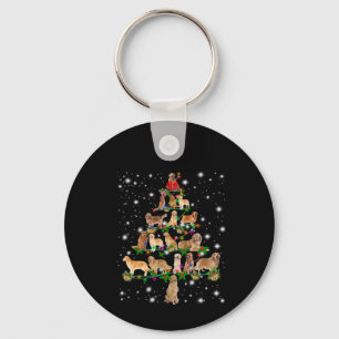 Golden Retriever Christmas Tree Covered By Flash Keychain