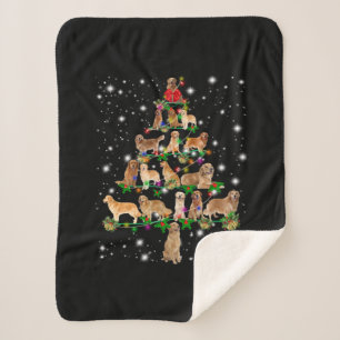 Golden Retriever Christmas Tree Covered By Flash Sherpa Blanket