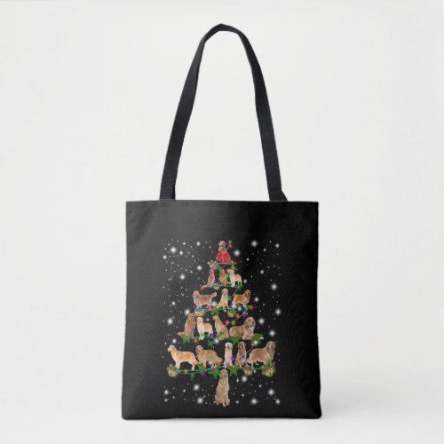Golden Retriever Christmas Tree Covered By Flash Tote Bag