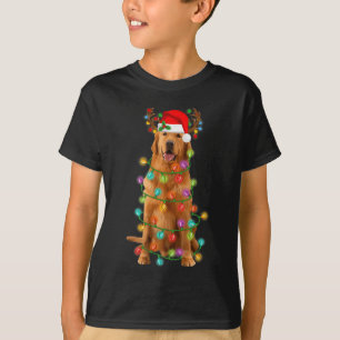 Golden Retriever Christmas Tree Lights Pajama Dog T-Shirt