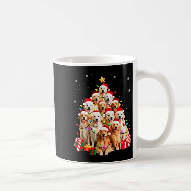 Golden Retriever Christmas Tree Ornament Decor Xma Coffee Mug (Right)