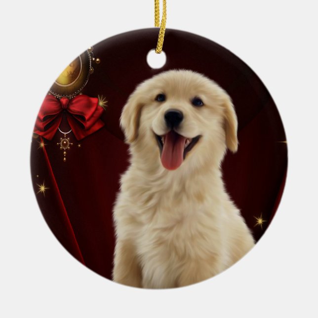 Golden Retriever Christmas Tree Ornaments (Front)