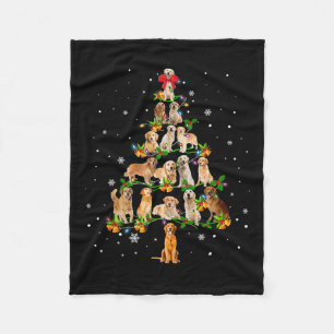 Golden Retriever Christmas Tree Santa Funny Dog Lo Fleece Blanket