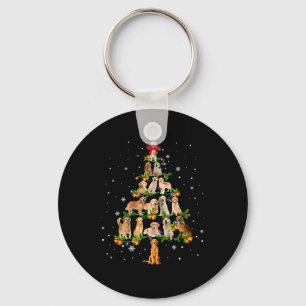 Golden Retriever Christmas Tree Santa Funny Dog Lo Keychain