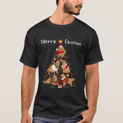 Golden Retriever Christmas Tree Xmas Dog Lover T_Shirt