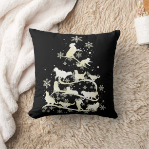 Golden Retriever Christmas Tree Xmas Dog Owner Throw Pillow