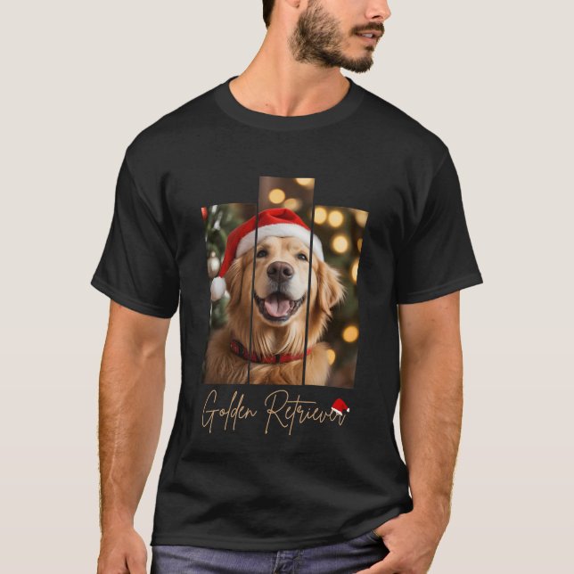 Golden Retriever Christmas Wall Art - Triptych Art T-Shirt (Front)