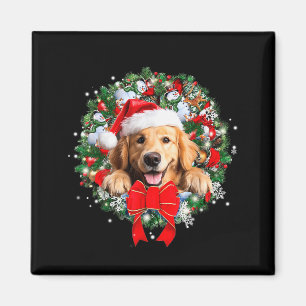 Golden Retriever Christmas Wreath Decoration Xmas Magnet