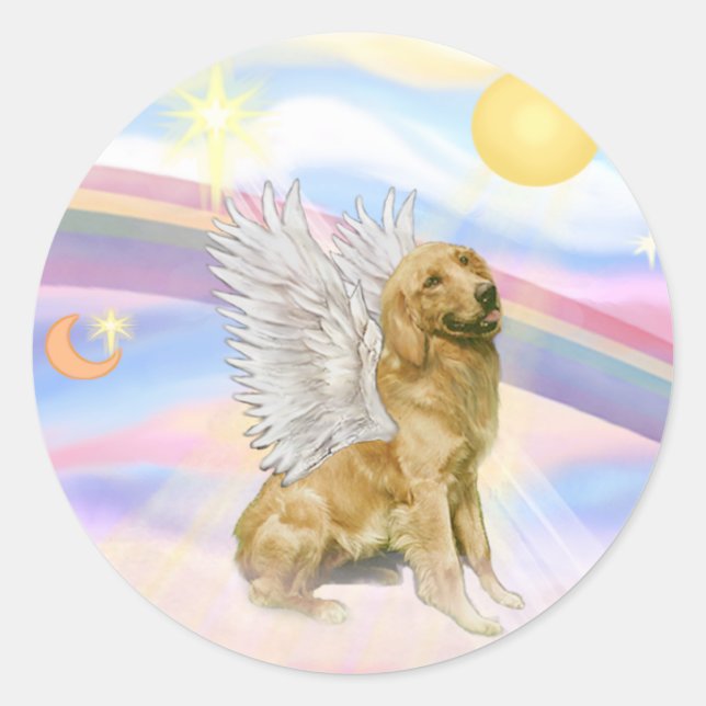 Golden Retriever Classic Round Sticker (Front)