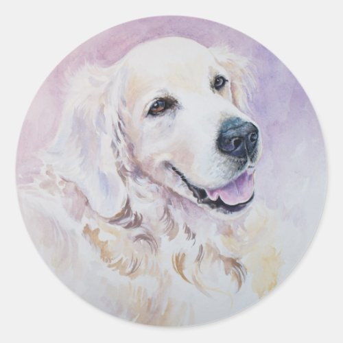 Golden retriever classic round sticker