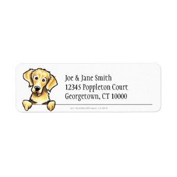 Golden Retriever Clean & Simple Label by offleashart at Zazzle