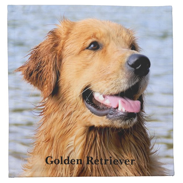 Golden Retriever Cloth Napkin (Front)