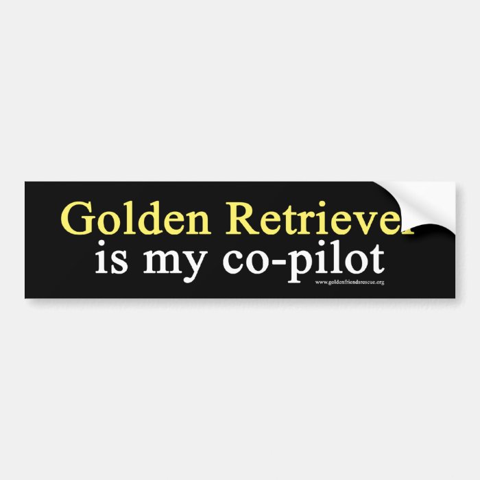 Golden Retriever Co Pilot Bumper Sticker