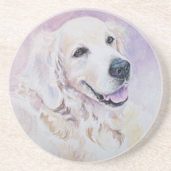 Golden Retriever Coaster by watercoloring at Zazzle