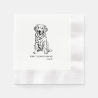 Golden Retriever Cocktail Napkin