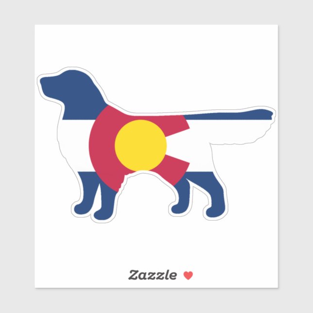 Golden Retriever Colorado Flag Sticker (Sheet)