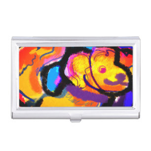 Golden retriever colorful business card case