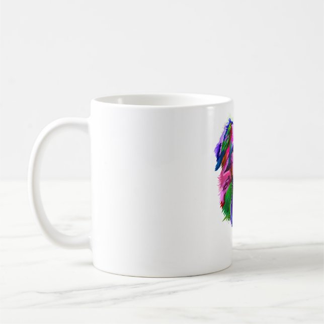 golden retriever colorful coffee mug (Left)