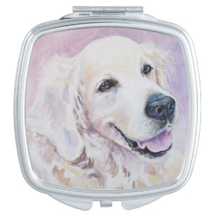 Golden retriever compact mirror