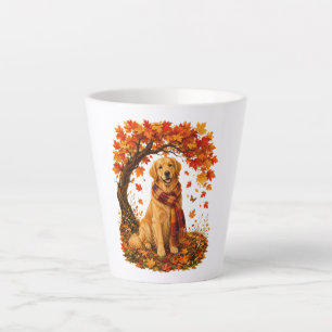 Golden Retriever Cozy Autumn Thanksgiving Latte Mug