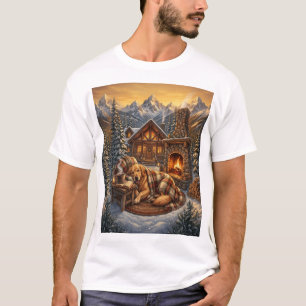 Golden Retriever Cozy Cabin T-Shirt