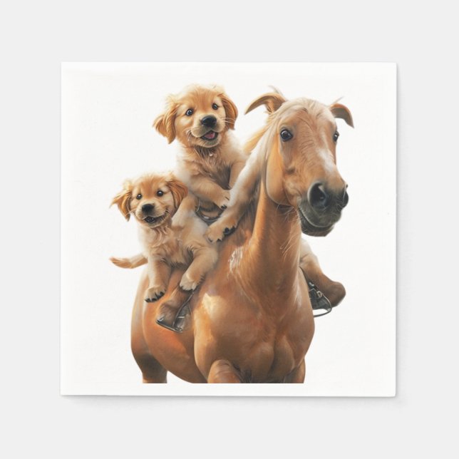  Golden Retriever Cubs Napkins (Front)