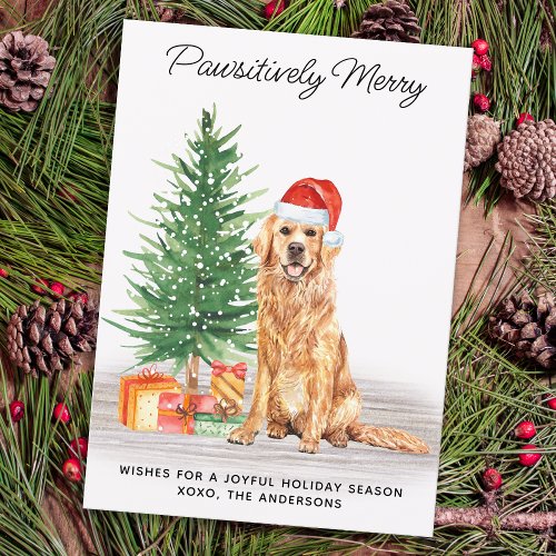 Golden Retriever Custom Cute Merry Christmas Dog  Holiday Card