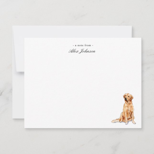 Golden Retriever Custom Flat Thank You Notes (Front)