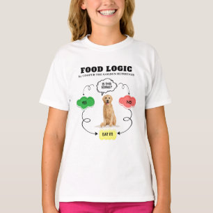 Golden Retriever Custom Name Food Logic Flowchart T-Shirt