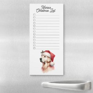 Golden Retriever Custom Name Xmas List Magnetic Notepad