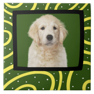 Golden Retriever customized photo frame  Ceramic Tile